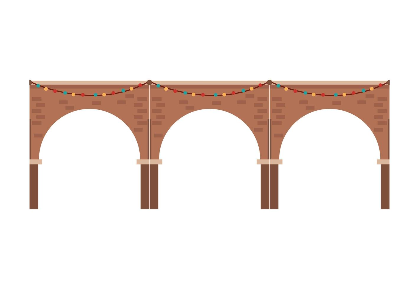 puente con luces de navidad vector