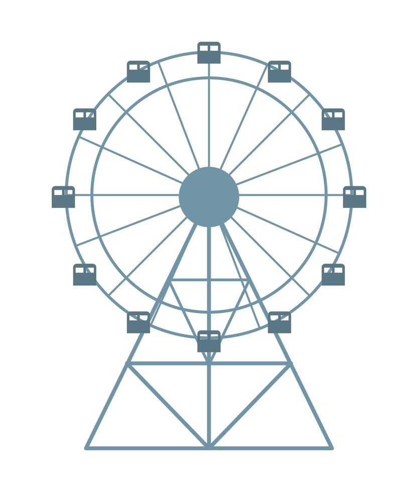 atracción mecánica rueda panorámica vector