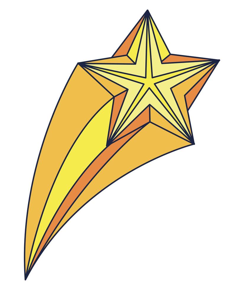 retro star golden vector