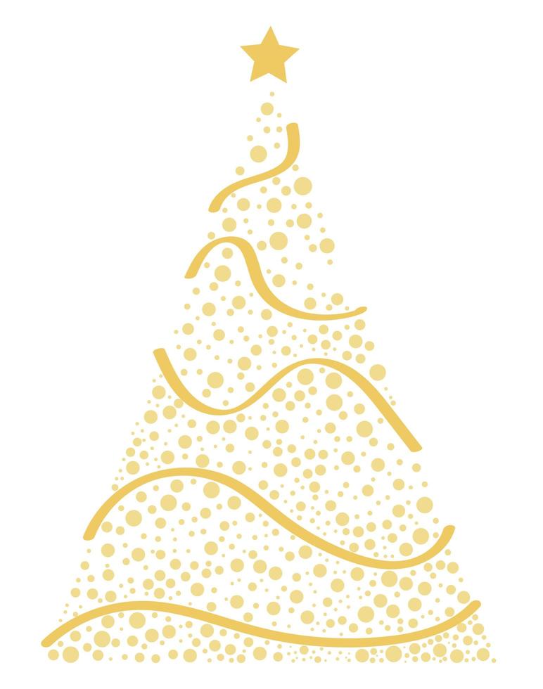 christmas golden tree vector