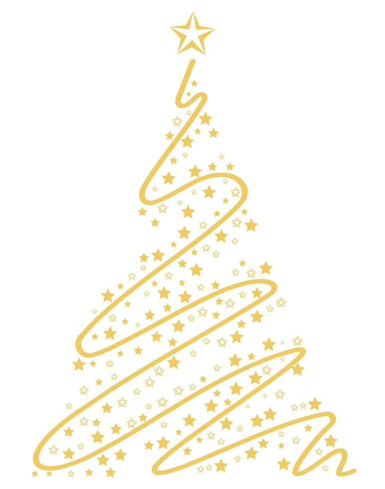 golden christmas tree vector