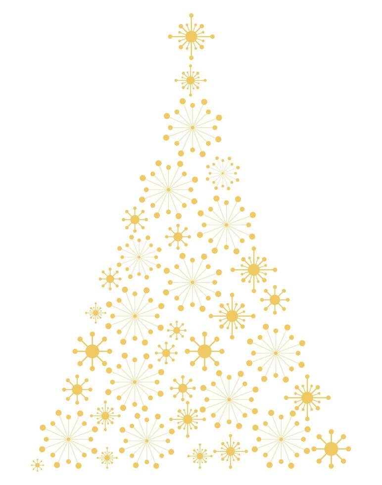 christmas tree gold vector