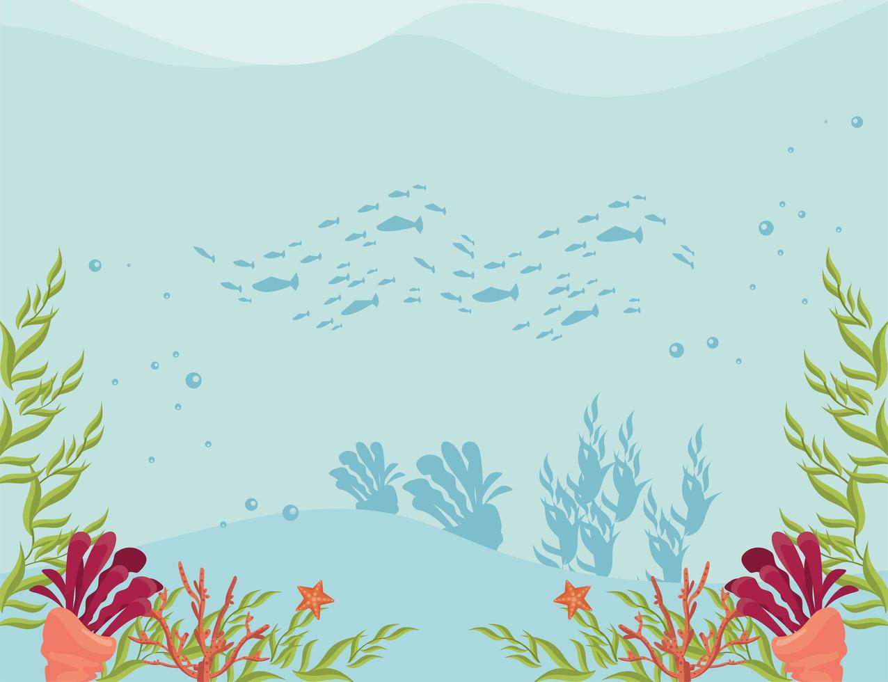 underwater scene backdrop vector