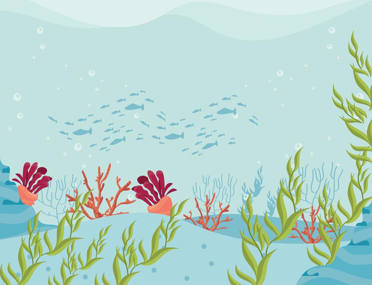 underwater scene wallpaper vector
