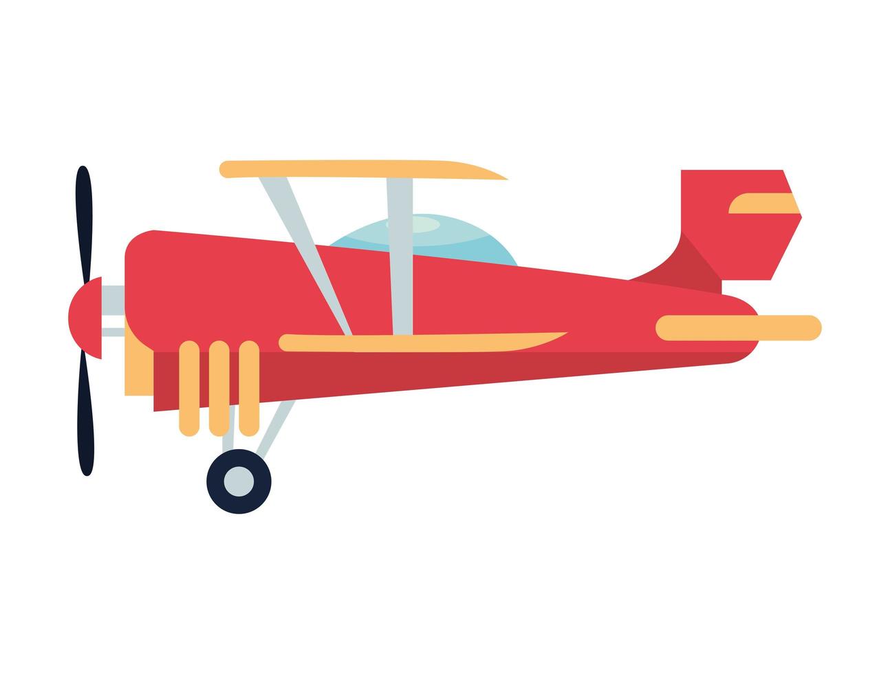 red and yellow plane vector