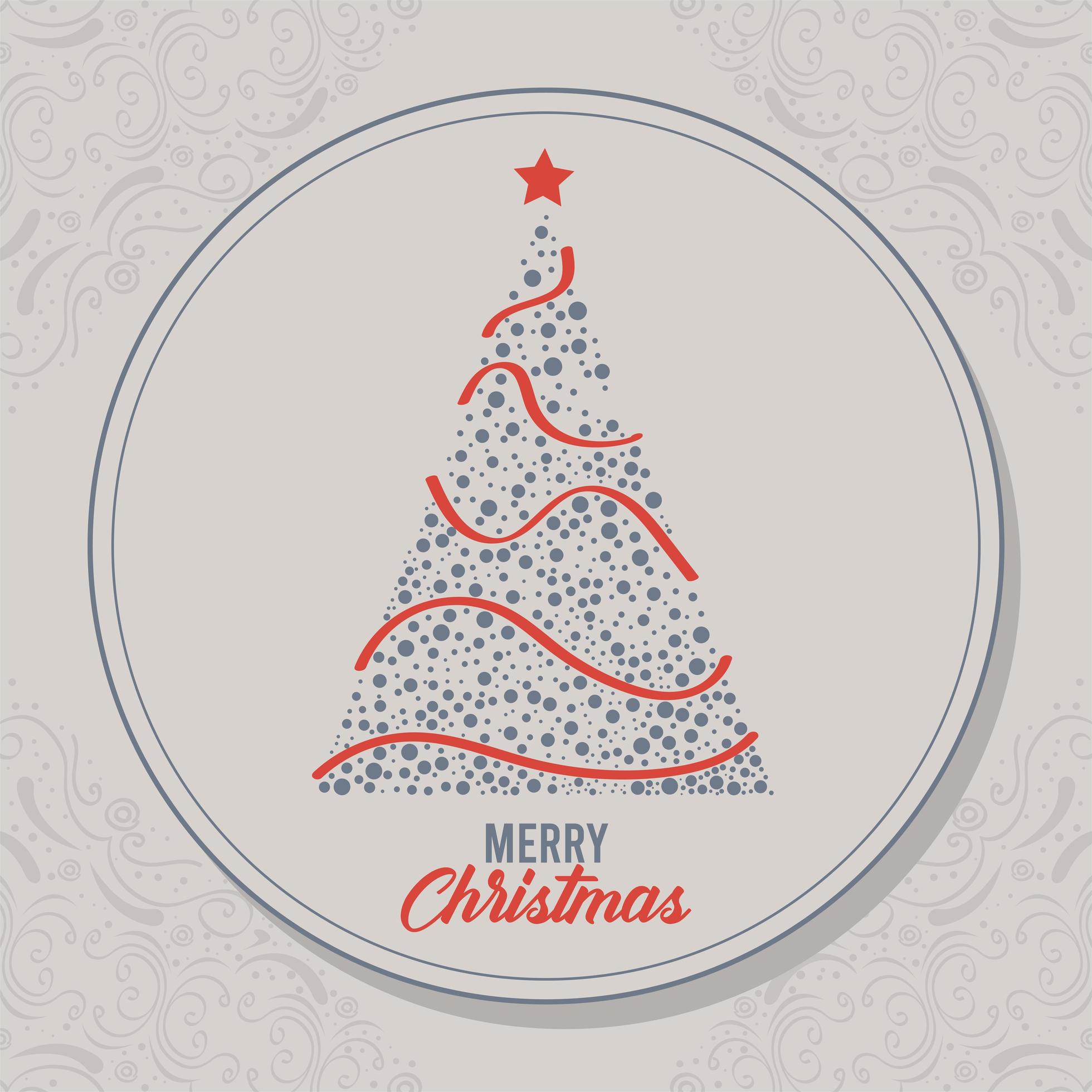 christmas tree circular frame 4714115 Vector Art at Vecteezy