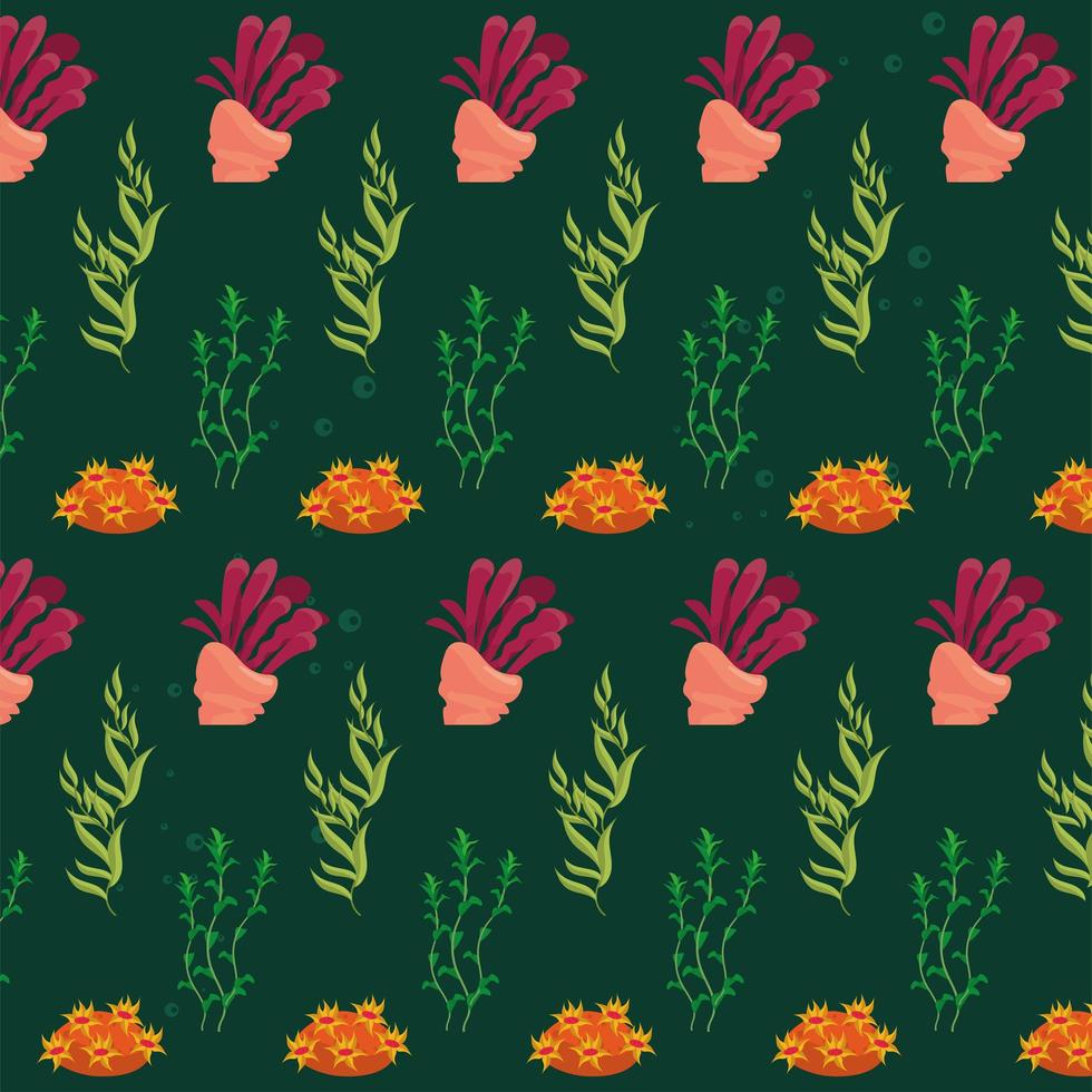 algaes sealife pattern vector