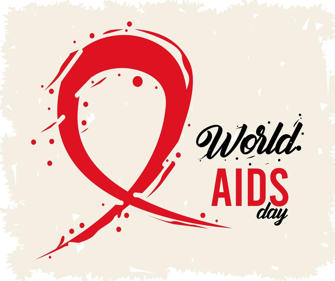 world aids day ribbon paint vector