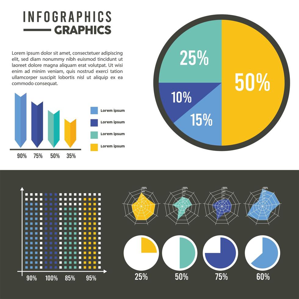 six infographic template icons vector