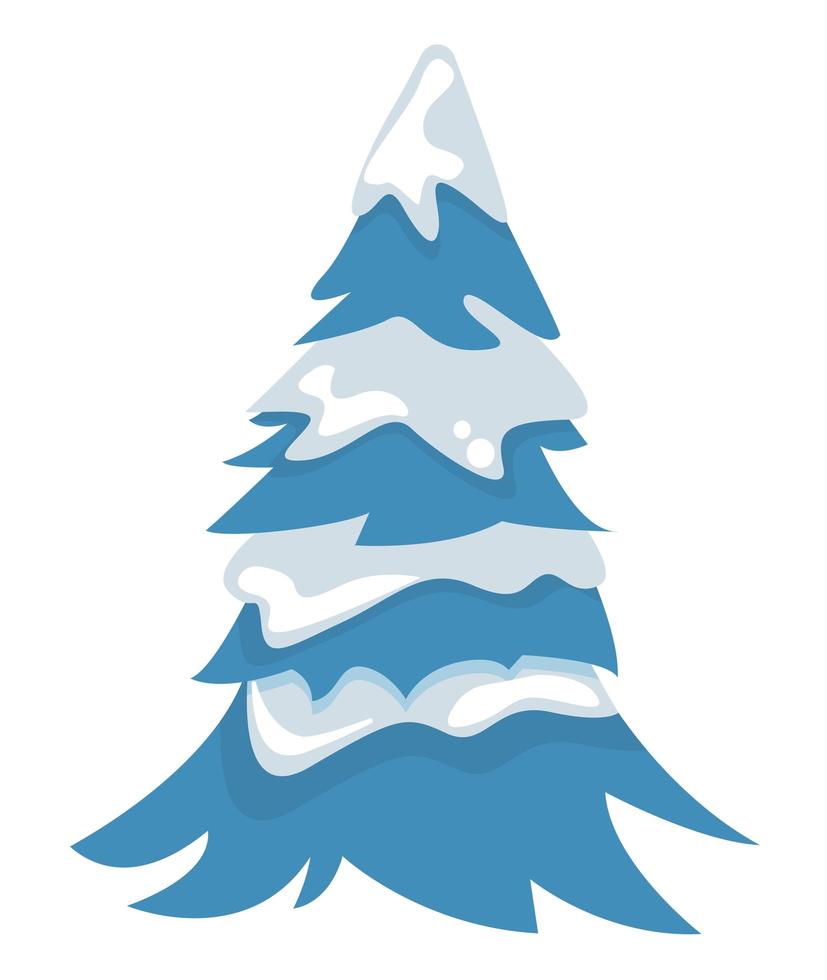 pine with snow vector