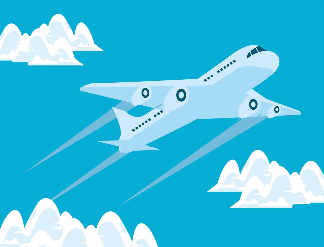 commercial airplane in sky vector