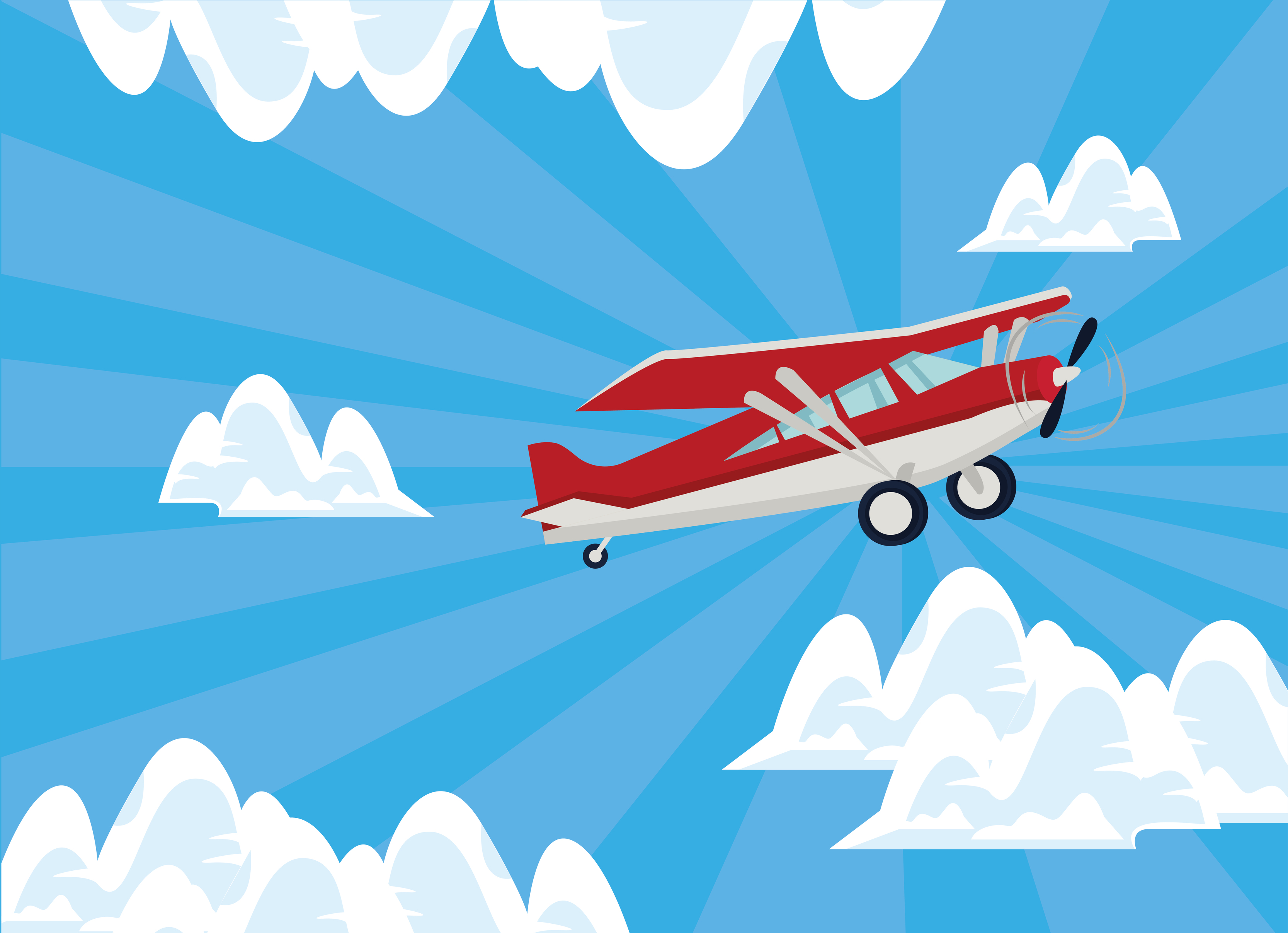 red plane in sky 4714191 Vector Art at Vecteezy