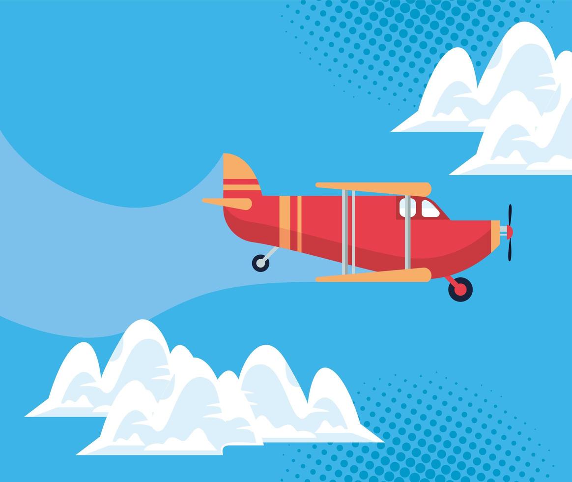 plane side view in sky vector