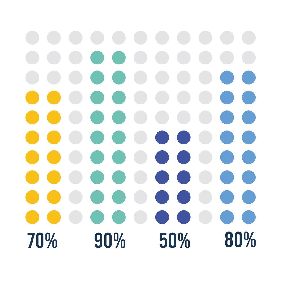 statistics infographic colors balls vector