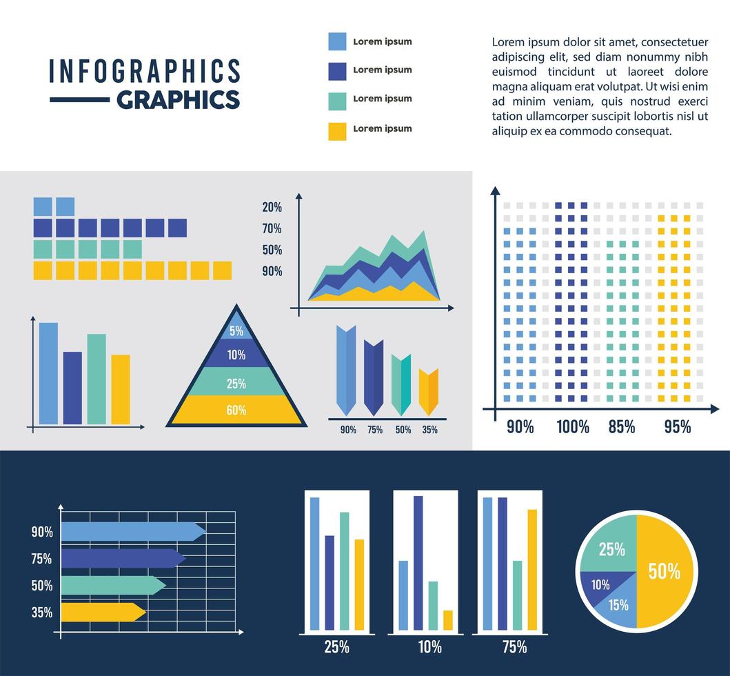 ten infographic template icons vector