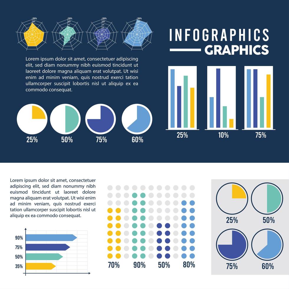 infographic template six icons vector