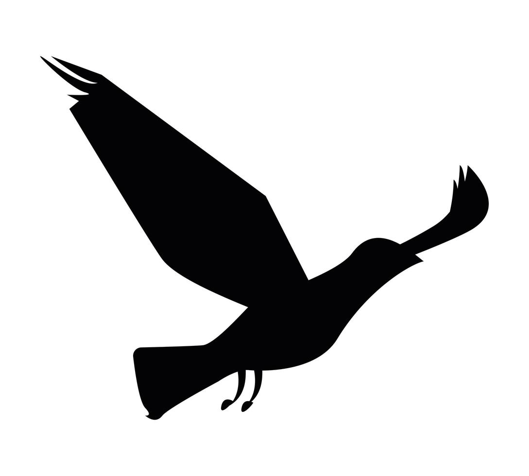 seagull wild animal silhouette vector