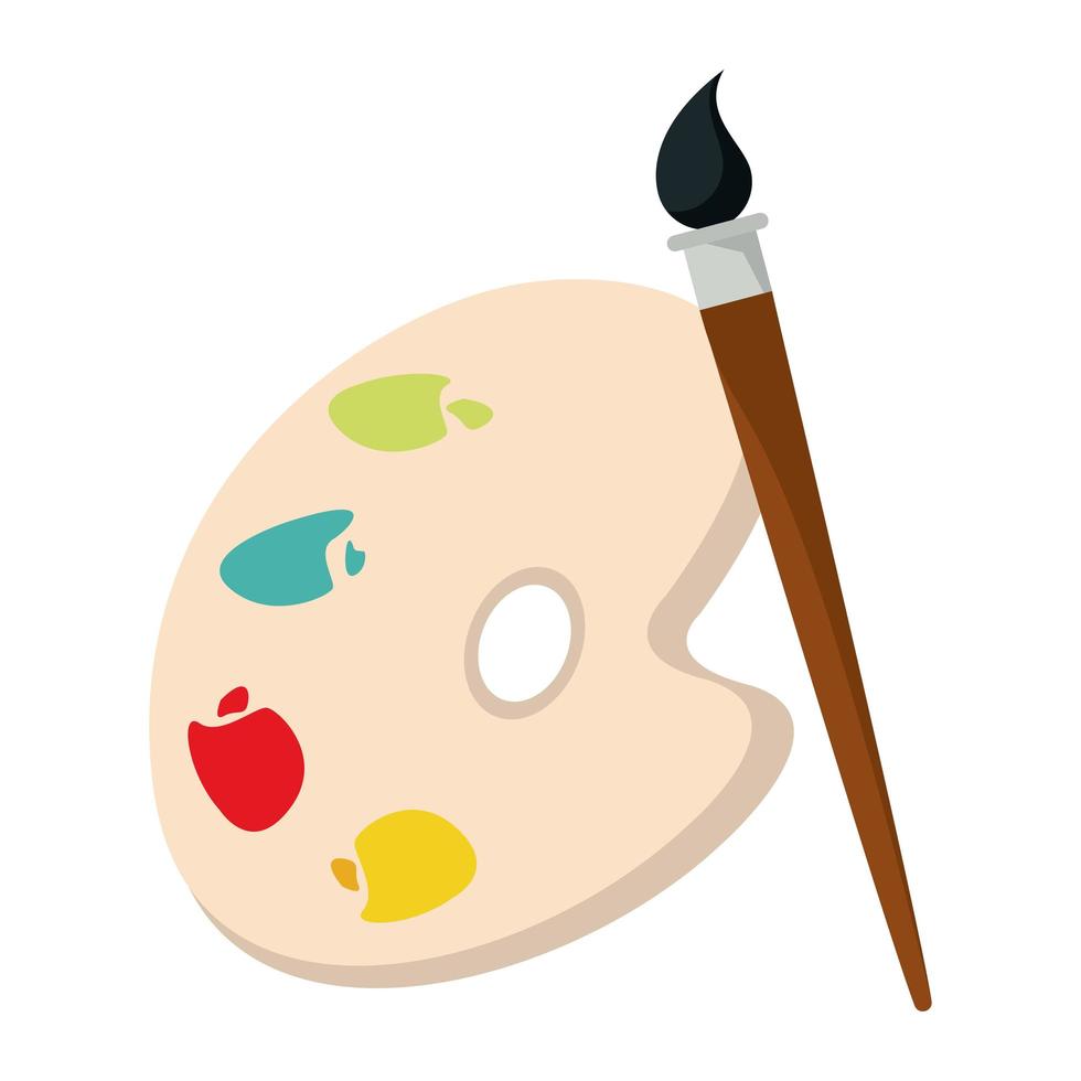 paint brush and palette vector