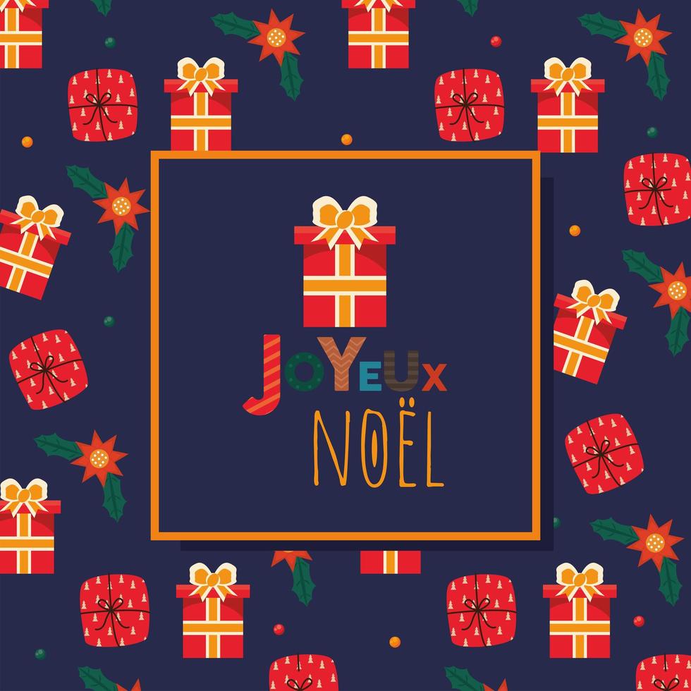 marco cuadrado joyeux noel vector