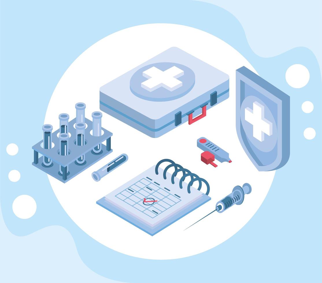 vaccination campaign icons vector