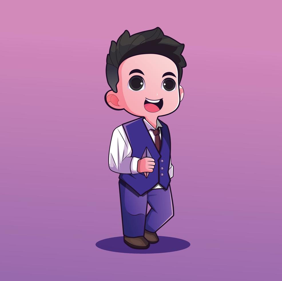Etherium Miner Cute Chibi Character vector