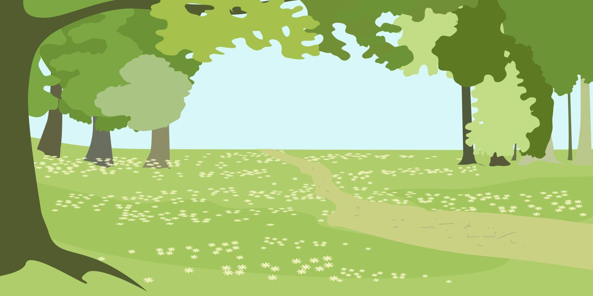 A clearing in the Park with flowers vector