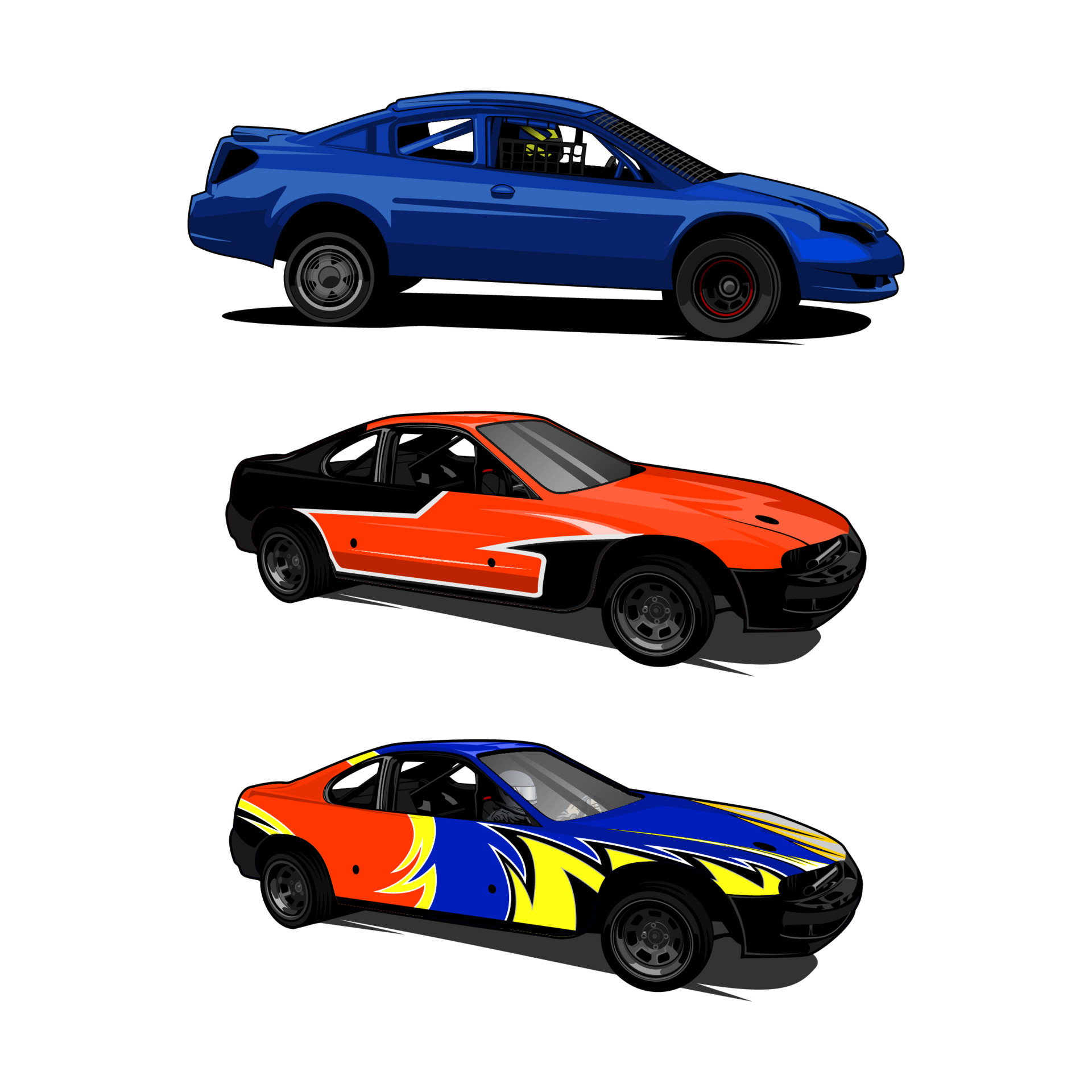 bundle set stock car racing vector 4714383 Vector Art at Vecteezy