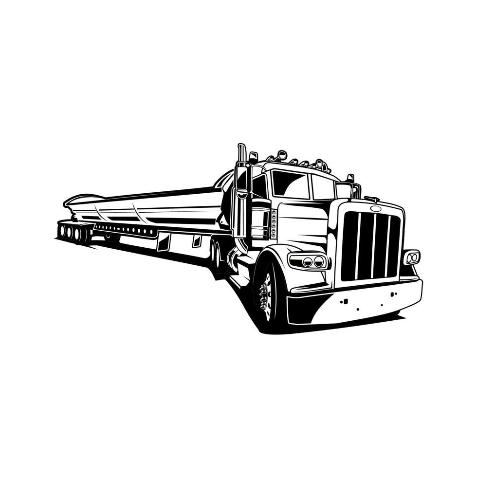 semi truck silhouette vector