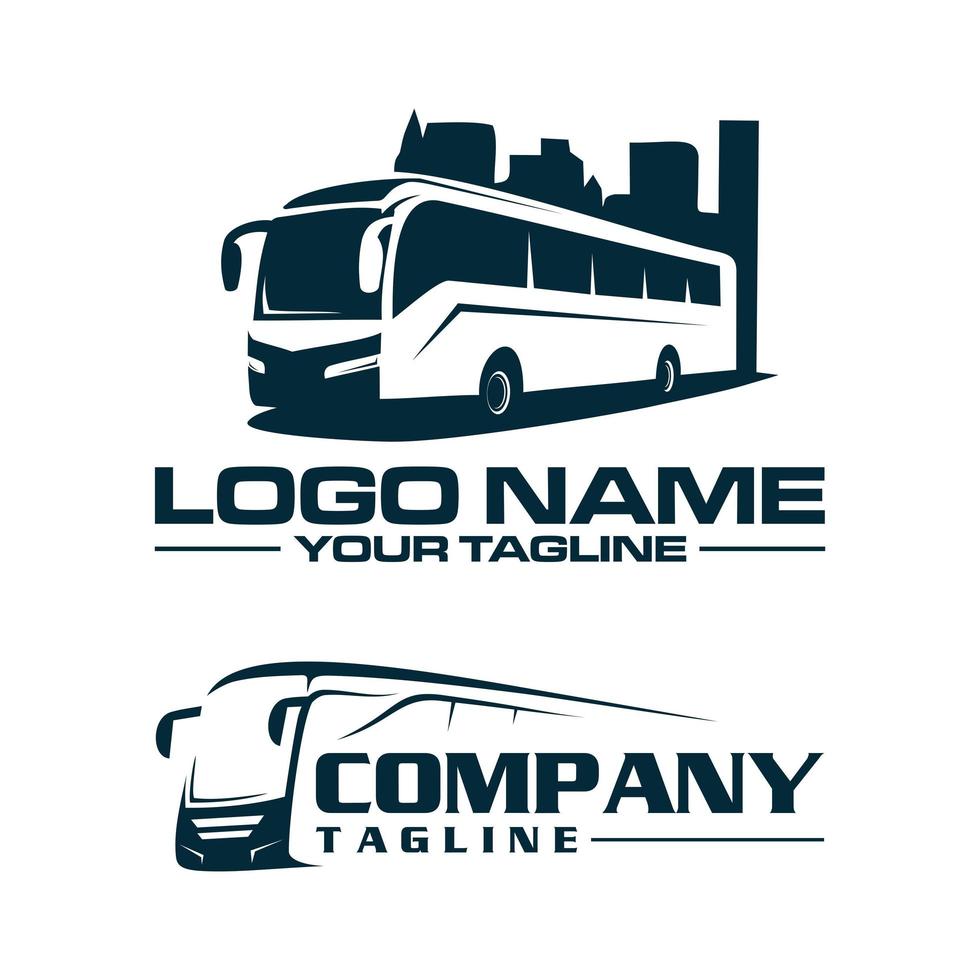 bus and city logo template vector