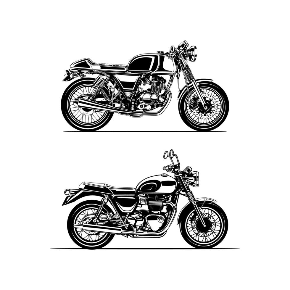 motorcycle classic silhouette vector