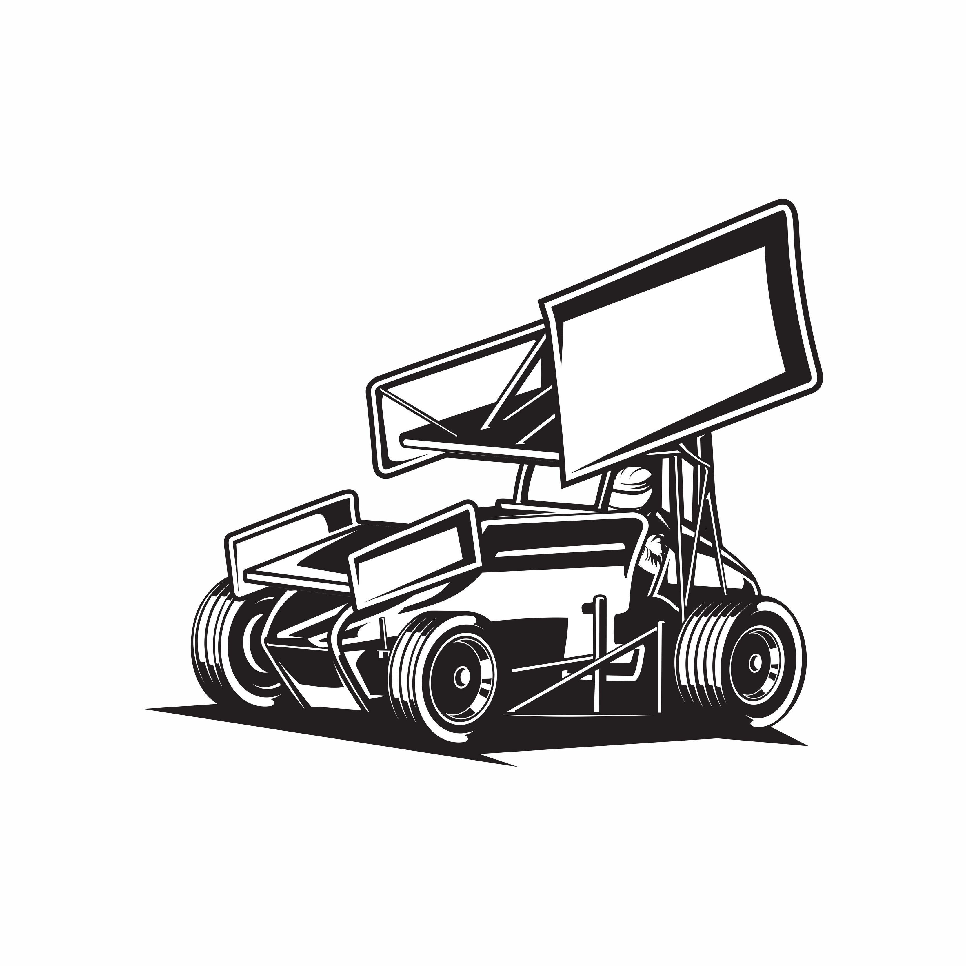 sprint car racing silhouette 4714423 Vector Art at Vecteezy