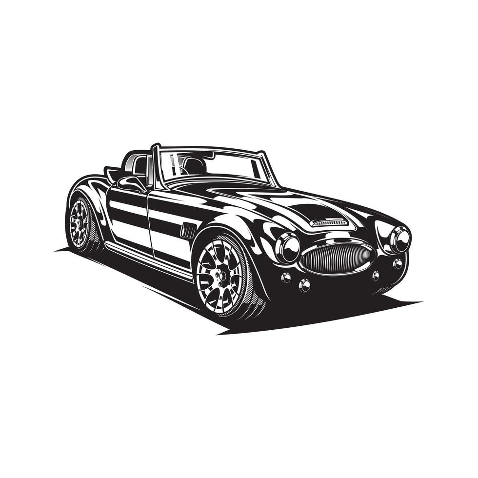 classic car sport silhouette vector