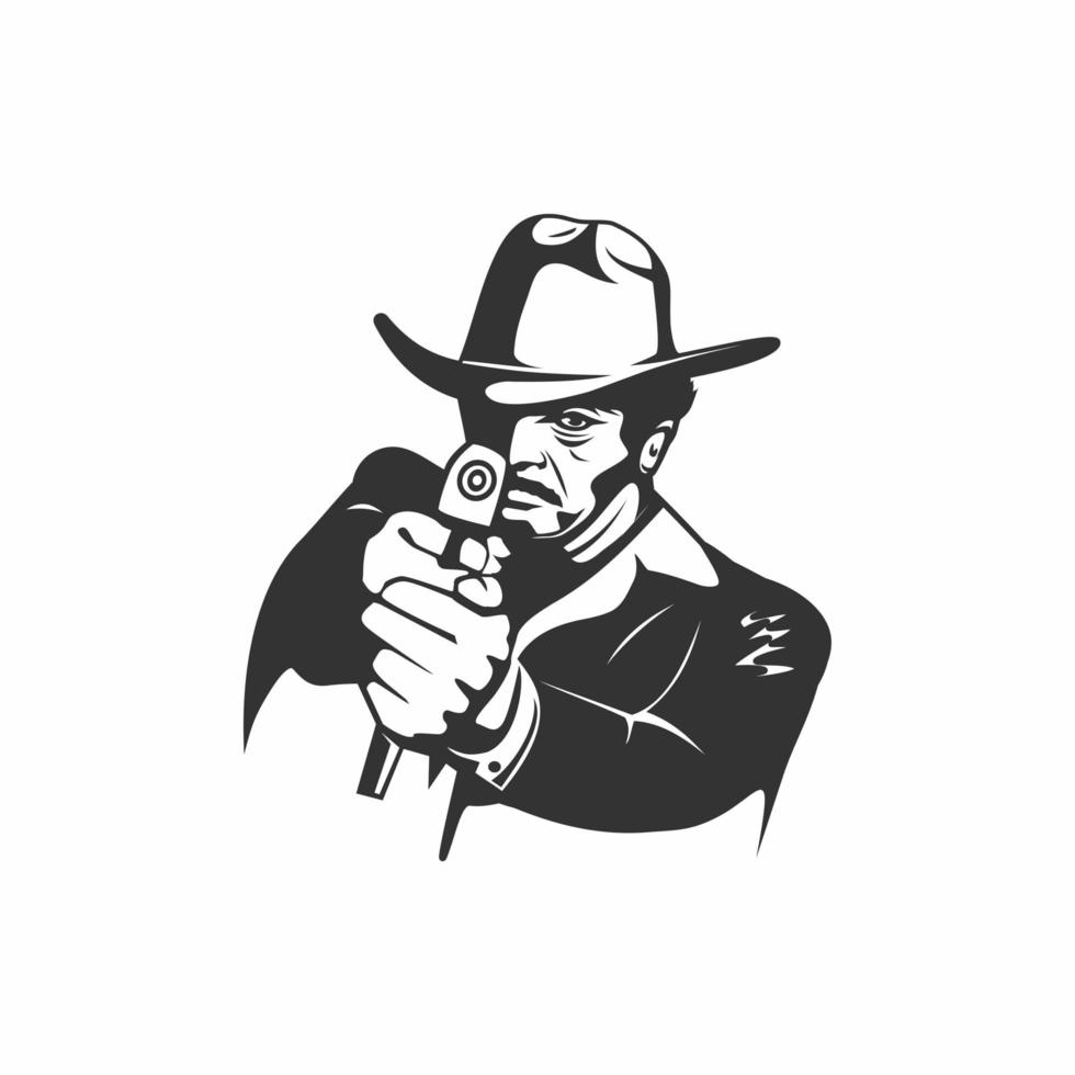 sheriff silhouette vector