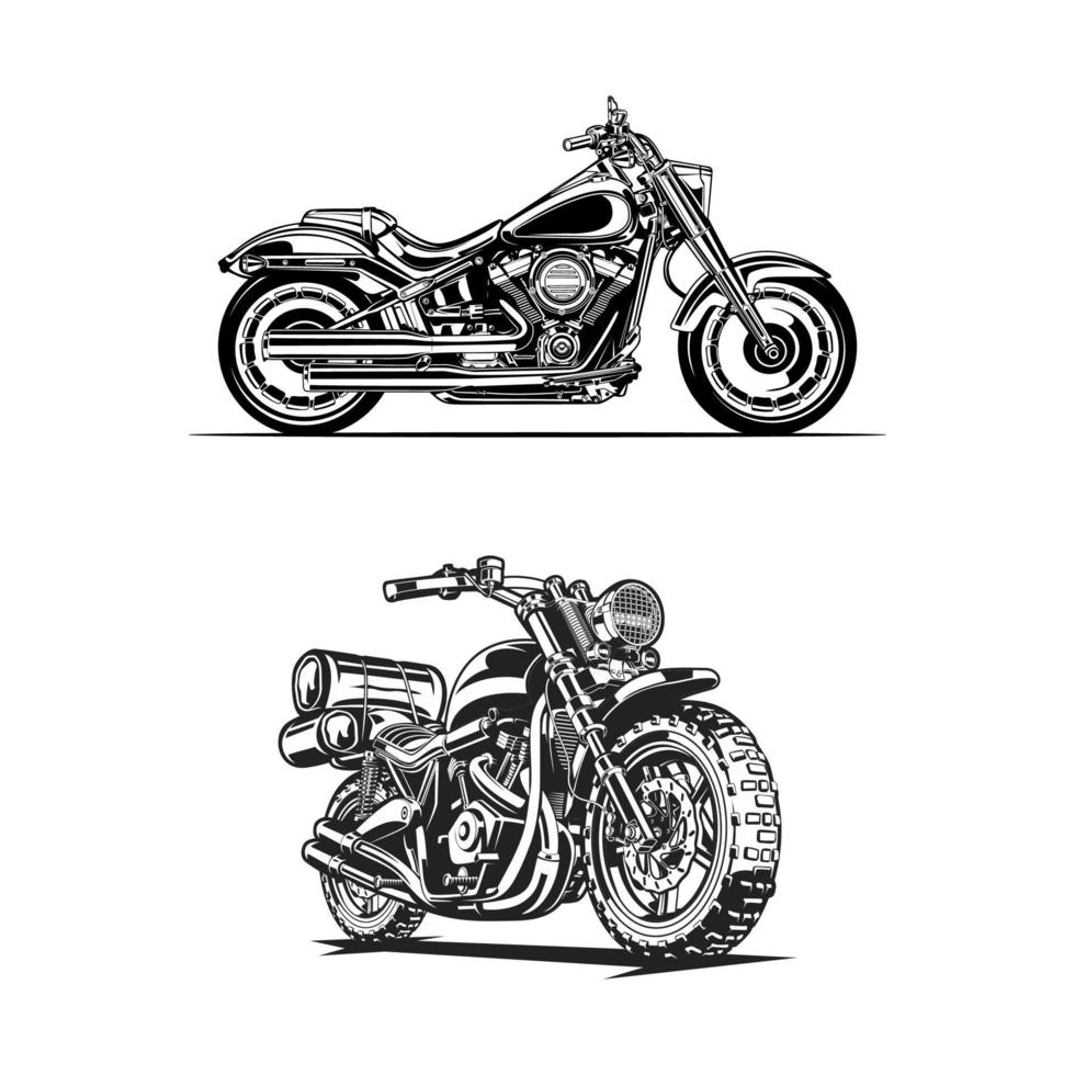 motorcycle classic silhouette vector