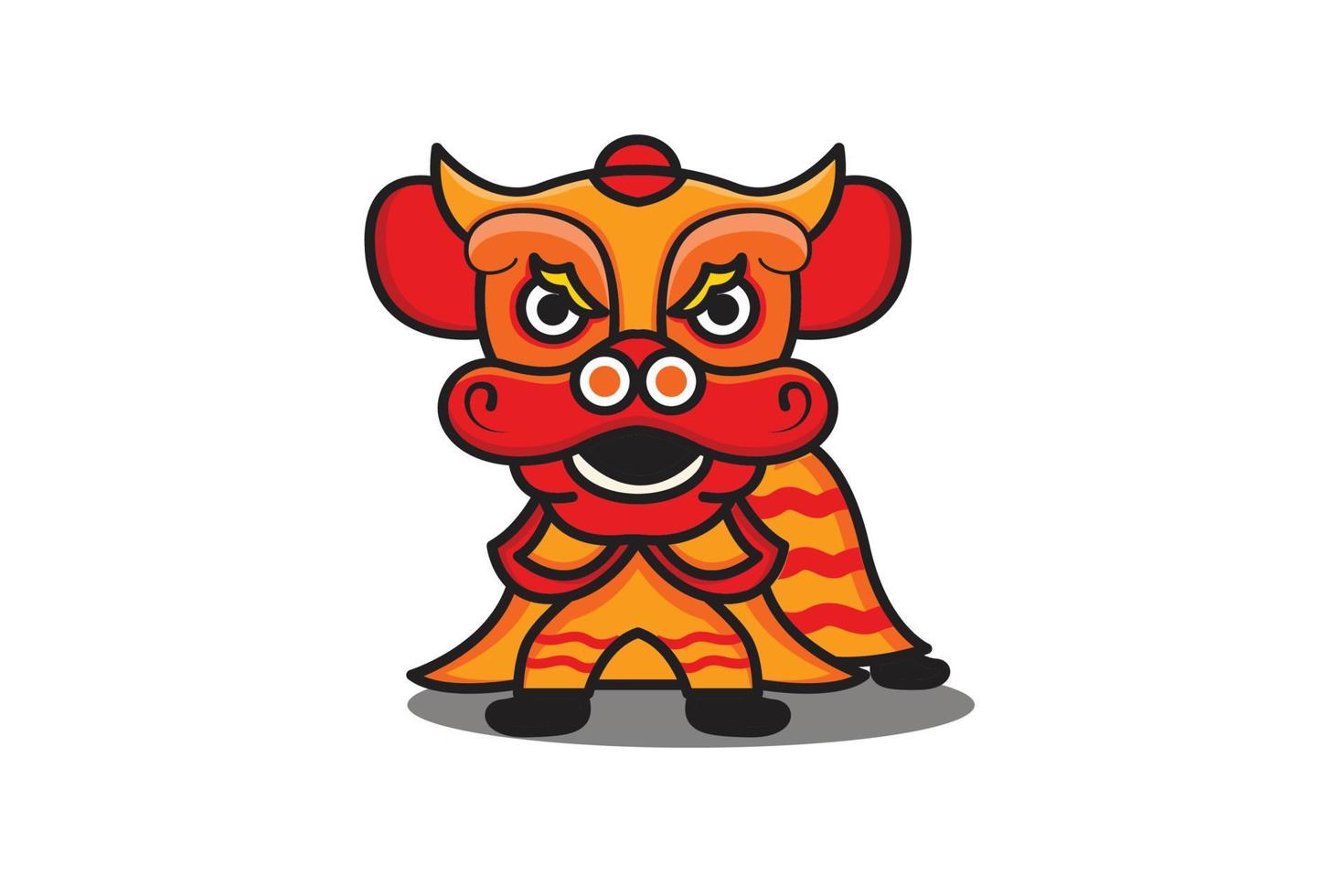 vector lion dance celebrating chinese new year