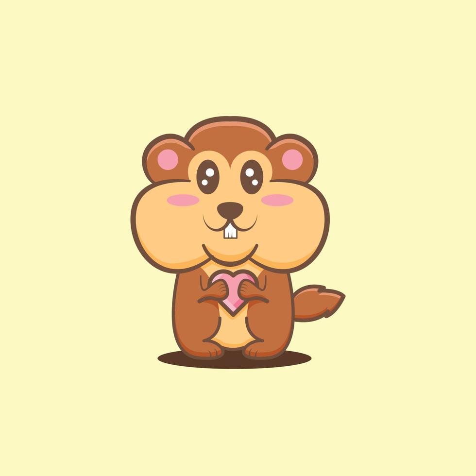 cute groundhog character vector