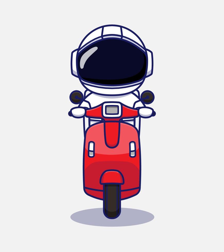 Cute astronaut riding a scooter vector