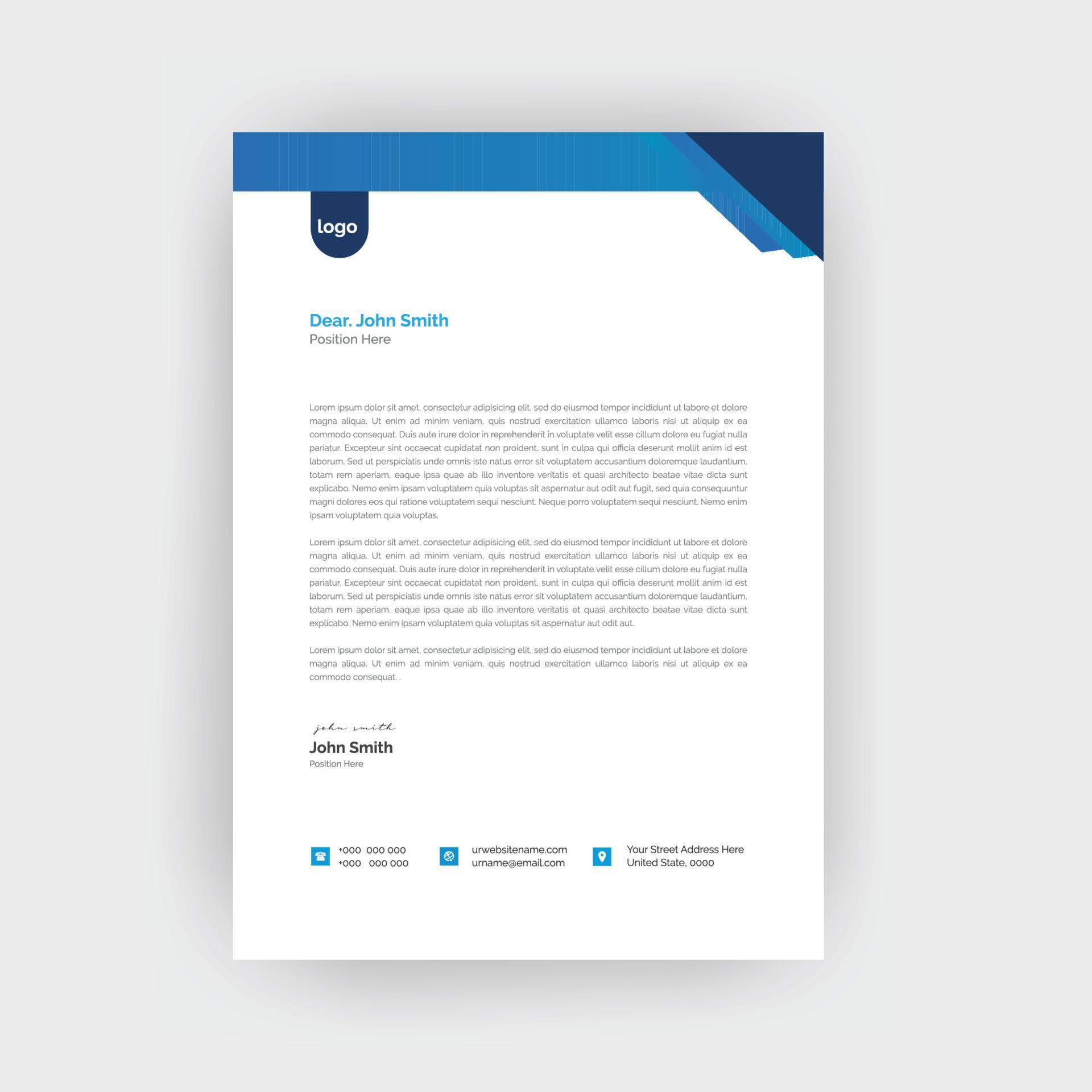 Elegant letterhead template design Free Vector 4714962 Vector Art at