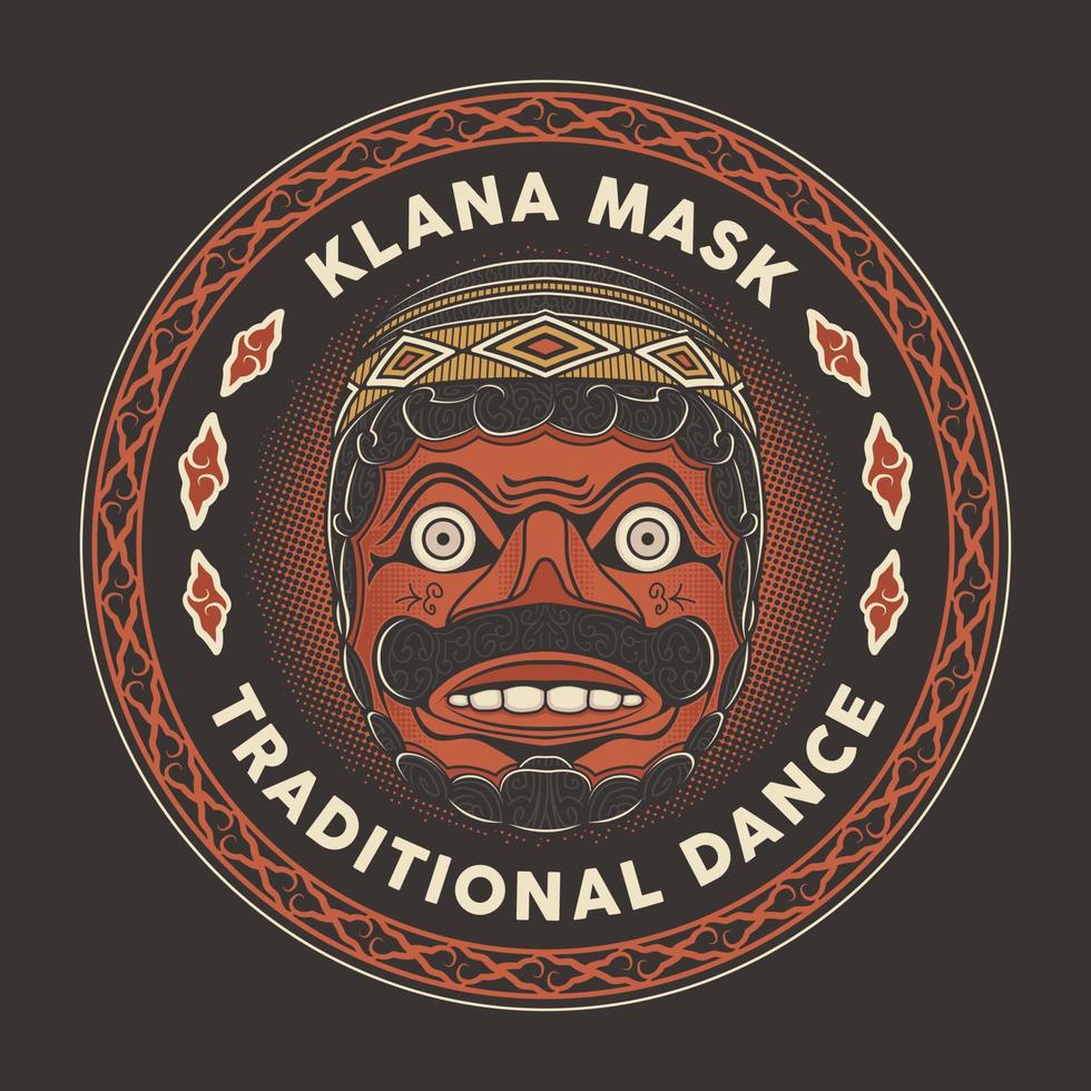 Klana Mask Javanese Cirebonese Traditional Dance Vector