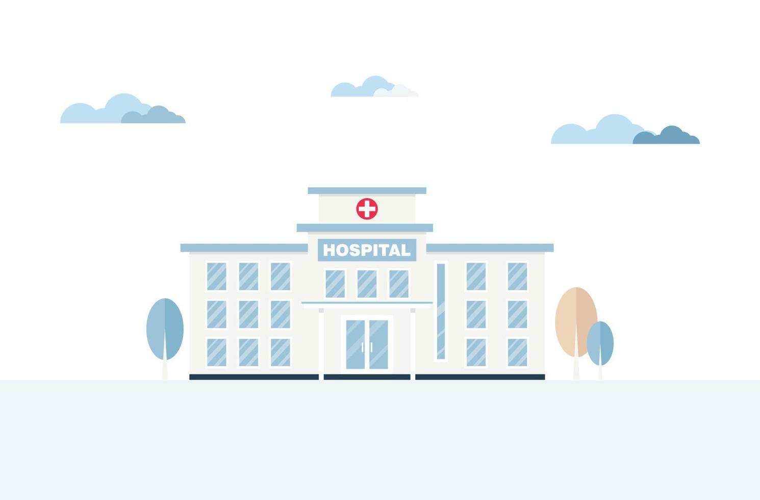 una ilustración de vector de edificio de hospital