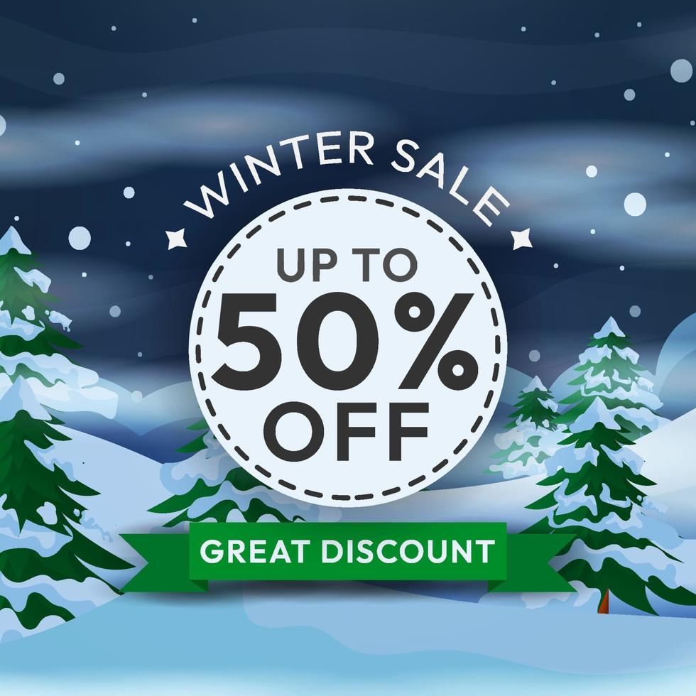 Winter Sale Background Vector Design