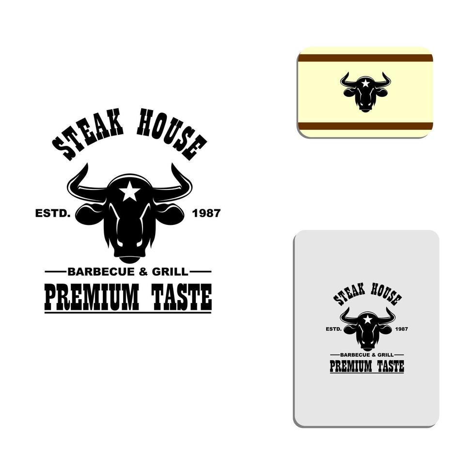 Classic steak house logo vector