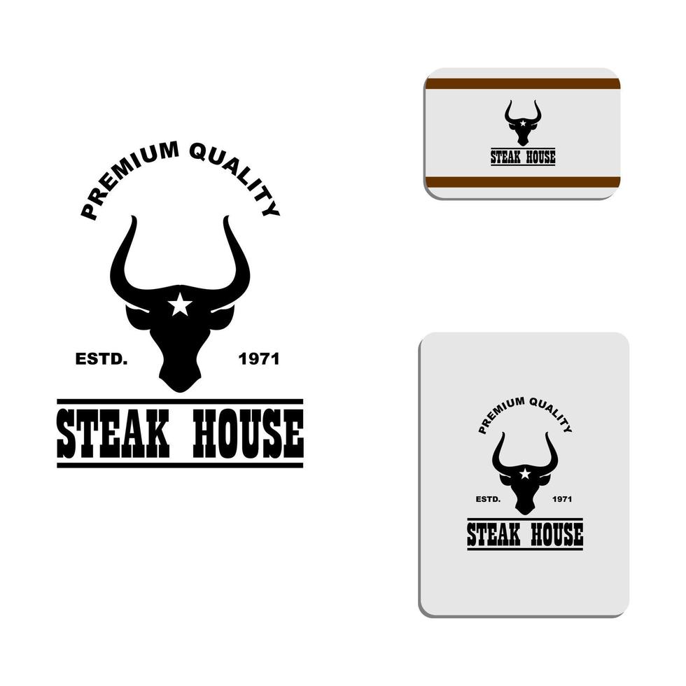 logotipo de steak house clásico vector