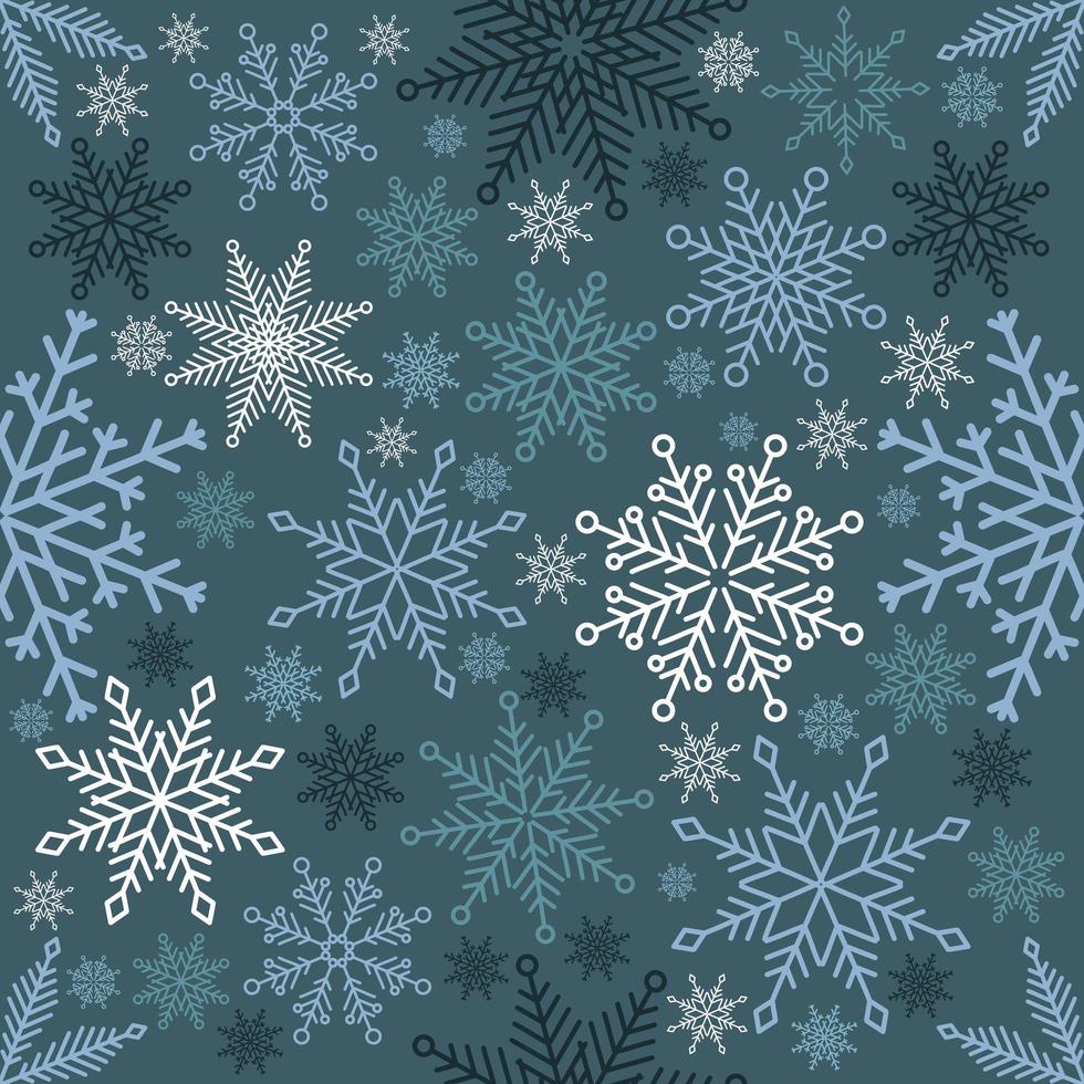 Simple Christmas seamless pattern. Snowflakes with different ornaments. On white background vector