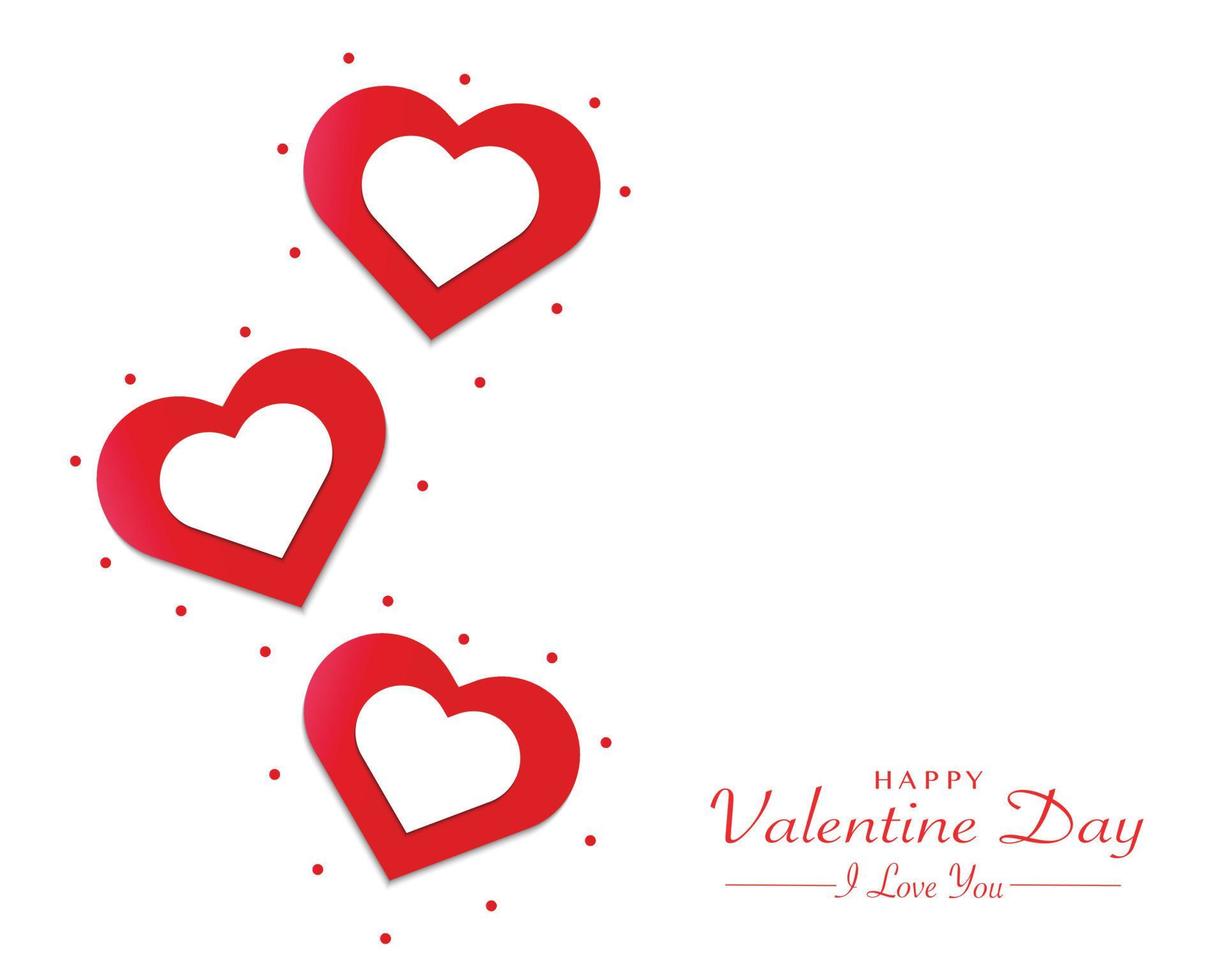 Happy Valentine Day Paper Heart Vector
