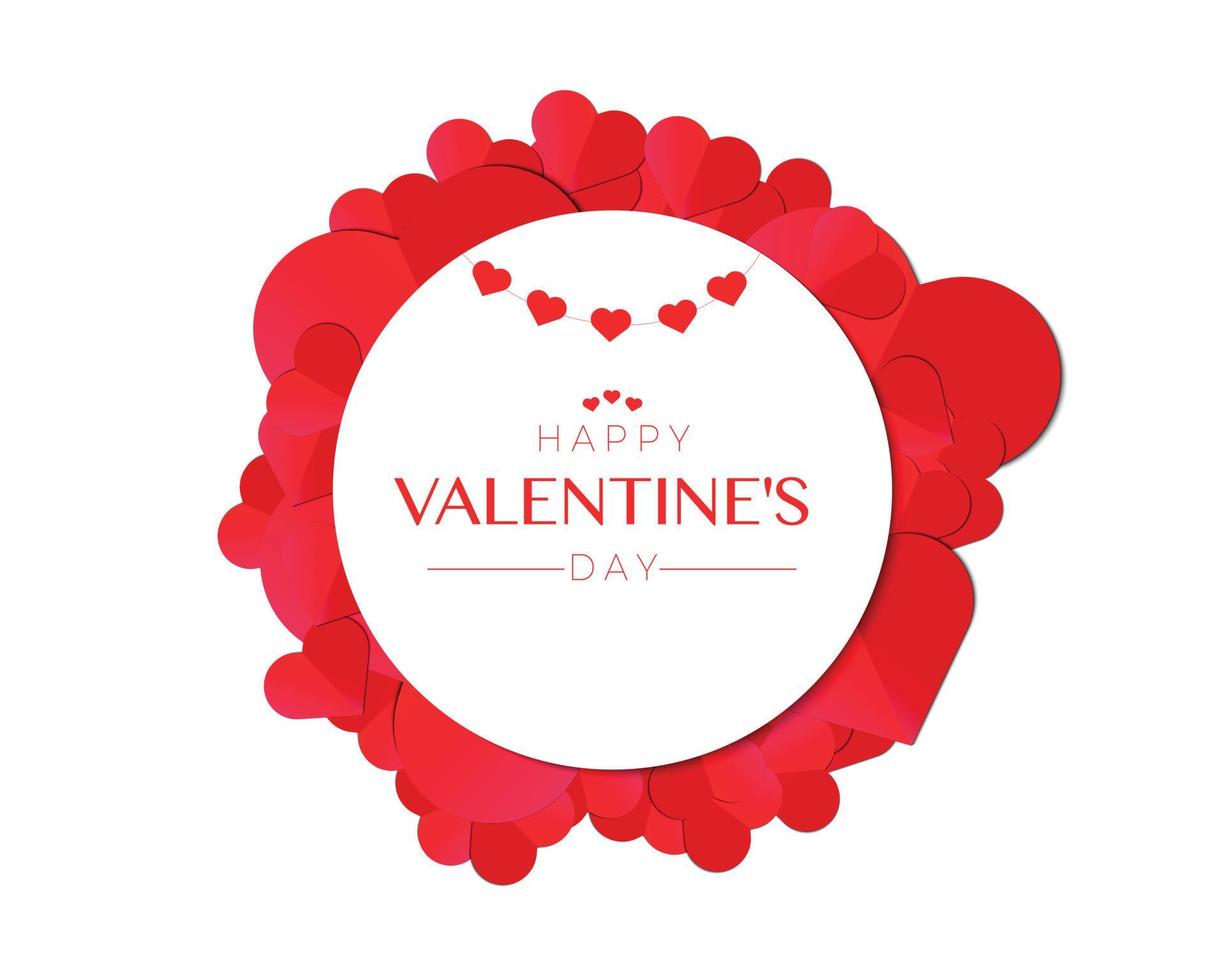 Happy Valentine Day With Heart Paper vector