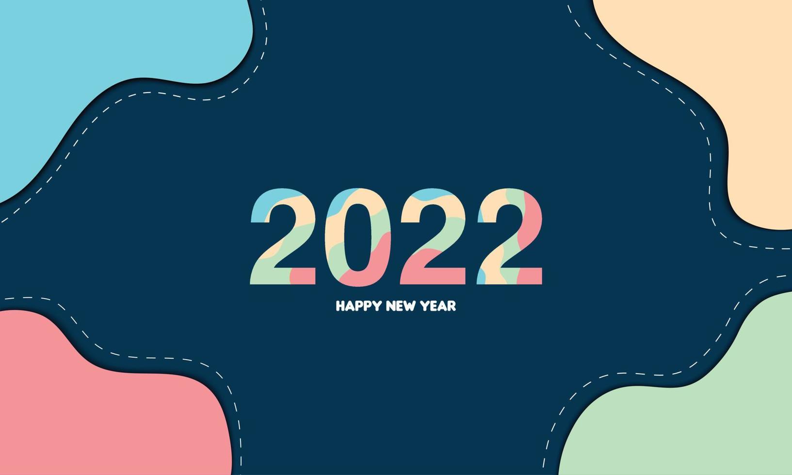 feliz año nuevo vector plano colorido