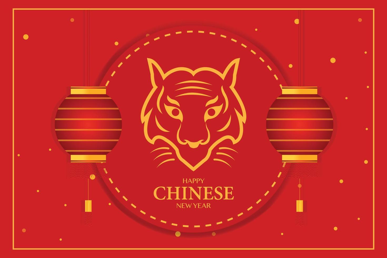 Happy Chinese New Year With Tiger Template vector