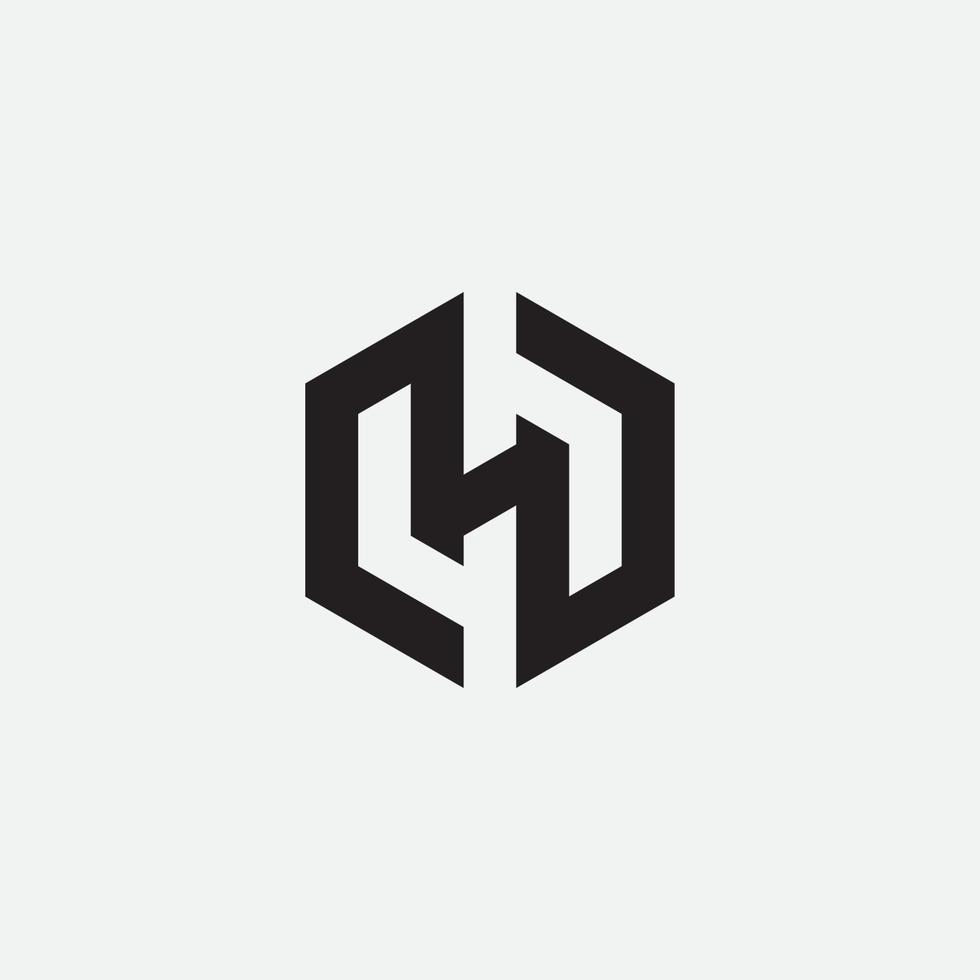 Hexagon monogram simple design vector