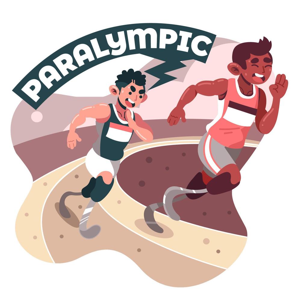 People with Disability Run in Paralympic vector